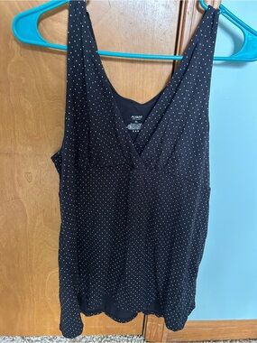 Alfani Black Polka Dot V-Neck Tank